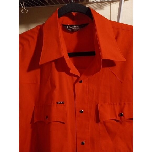 Chute 1 Shirt Mens XL Pearl Snap Long Sleeve Red Cowboy Western - Picture 1 of 5